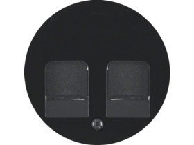 BERKER R.1/R.3 Element centralny z zasuwami chroniącymi przed kurzem czarny połysk 11812045 HAGER