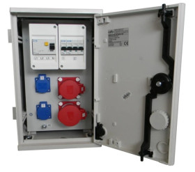 Rozdzielnica budowlana na elewację (2X2P+Z, 1X16A/5P, 1X32A/5P) RB26X40K40-00112W-E0