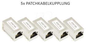 MOD8-VM6A-5 Patch cable coupler Cat. 6A, RJ45, fully shielded, 5pcs SET