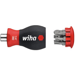 Wiha 33738 Magnetic SoftFinish&#xAE; Stubby Screwdriver with Bit Magazine (SL, PH)