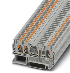 Disconnect terminal, push-in connection, 0.14-4.0 mm², 3 pole, 20 A, 6 kV, gray, 3270091