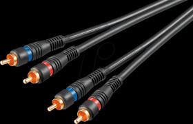 50119 2x HQ RCA/RCA plug, 3 m