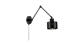 Lampa Loft Abi K3w Czarna 1Xe27 Kinkiet