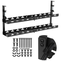 Organizer podbiurkowy na kable Maclean, max. obciążenie 5kg, max. 728mm, 2 poziomy, czarny, MC-102 B