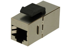 Adapter gniazdo / gniazdo; Keystone; 2134-E; RJ45 cat 6; na panel; zatrzaskowe; proste; srebrny; RoHS