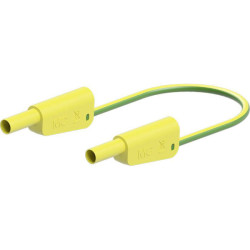 St&#xE4;ubli 662012-02520 SLK-4N-S10 test lead 25cm yellow/green flexible 4mm plugs