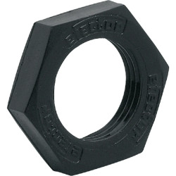 Hexagon nut, M12, W 17 mm, H 4 mm, outer Ø 19 mm, PBT, E10023, package with 2 pieces
