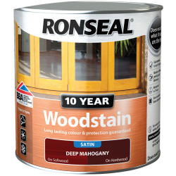 Ronseal 38686 10 Year Woodstain Deep Mahogany 2.5 litre
