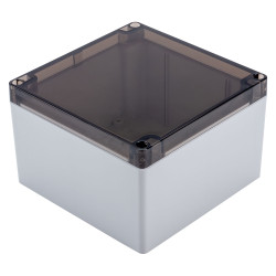 Hammond 1554QA2GYSL Watertight Grey PC Enclosure, Smoked Lid 140 x 140 x 90mm