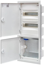 Rozdzielnica hybrydowa 2x12 podtynkowa drzwi metalowe białe / IP40 400V AC / ERP12-4-2V MEDIA 001101370