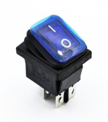 KCD4-BU przełącznik kołyskowy hermetyczny podświetlany niebieski ON-OFF; 16A / 250V