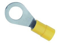 KKO-8Y/5 Konektor oczkowy w izolacji żółtej - oczko 8mm, przekrój przewodu 4-6mm2 - kpl. 5 szt