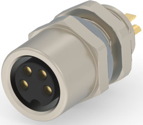 Circular connector, 4 pole, solder cup, screw locking, straight, T4033014041-000