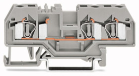 3-wire feed-through terminal, spring-clamp connection, 0.08-4.0 mm², 1 pole, 32 A, 8 kV, gray, 281-681