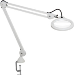 Magnifier Lamp, 5 Diopter Glas Lens 9W LED Ring, Flex-Arm VisionLUXO LFG028199