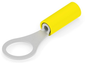 Insulated ring cable lug, 0.129-0.326 mm², AWG 26 to 22, 5 mm, yellow, 324075