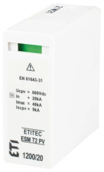 Moduł wymienny ogranicznika przepięć PV typ T2 (C) MOD. ESM T2 PV 600/20 S 002440682