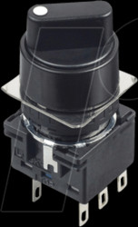 LB1S-33LT6 LB16mm, SS, round, mtnd, lever, spr ret left/right, 2 Pos. 90°
