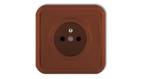 Liza Gniazdo Pojedyncze Z/U 2P+Z Brązowy 4Gpt-1Z