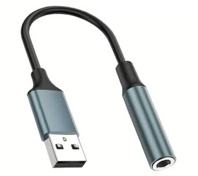 ADAPTER PRZEJŚCIÓWKA WTYK USB-A NA GNIAZDO JACK 3,5 AUDIO 14cm (ZLUSB-USBA2AUDIO)
