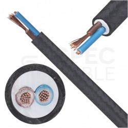 Przewód prądowy H03VV-F / OMY 300V 2x0,75 kabel w oplocie ciemny popiel linka