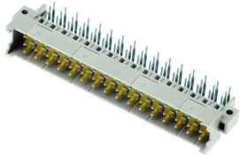 Male connector, type F, 32 pole, z-d, pitch 5.08 mm, solder pin, angled, gold-plated, 09061326931222
