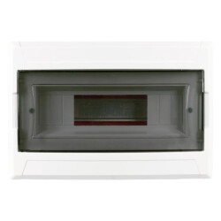 Rozdzielnica podtynkowa S-12 (N+PE) 1x12 moduły IP40 306x206x100mm drzwi transparentne dymne NEKU