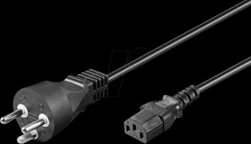 95732 Cold-device cord, Denmark Type H, 2 m, black