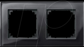 489203 M-PLAN real glass frame - 2-gang, onyx black