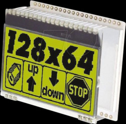 EA DOGM128E-6 LCD graphic module, 55x 46 mm, yellow / green
