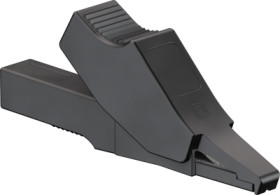 Alligator clip, black, max. 6 mm, L 53.5 mm, CAT III, socket 2 mm, 65.9188-21