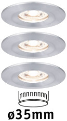 94305 Nova Mini Coin flush mounted fixture, 3x 4 W, 2700 K, round, alu