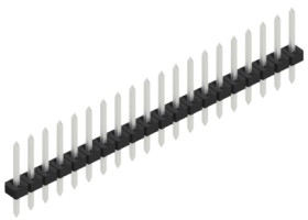 Pin header, 20 pole, pitch 2 mm, straight, black, 10062159
