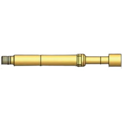 High current spring contact with probe, waffle, Ø 4 mm, travel  5.5 mm, pitch 4 mm, L 27.5 mm, 1060/G-CX-3.0NE-AU-4.0 C