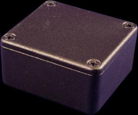 Aluminum die cast enclosure, (L x W x H) 60 x 55 x 26 mm, black (RAL 9005), IP54, 1550QBK