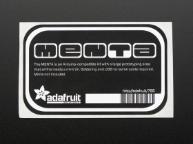 Adafruit MENTA - Sticker for mint tin