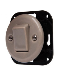 CERAMICZNY WŁĄCZNIK PODTYNKOWY KRZYŻOWY PASTELOWY OLIWKA BEZ RAMKI