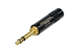 5.23 mm jack plug, 3 pole (stereo), solder connection, brass, NP3CM-B