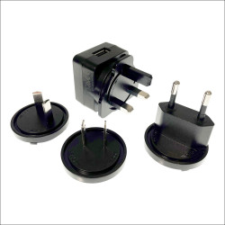 Tiger Power Supplies TP1074 5V 1A International USB charger with UK US AU EU