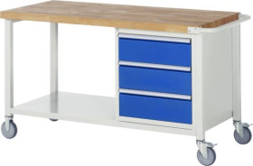 Stół Warsztatowy, Mobilny RAU 05 8157A6-157B4S.11, (S x W x G) 1500 x 880 x 700 mm