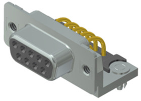 D-Sub socket, 9 pole, standard, equipped, angled, solder pin, 164A16769X