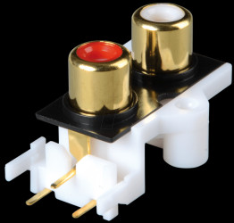 RCA connector, PCB, 2-fold