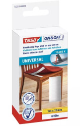 Taśma rzepowa szerokość 20mm, typu: haczyk-pętelka Biały Tesa długość 1m