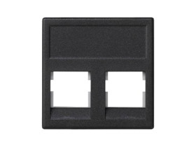 SIMON CONNECT Płytka K45 2x RJ bez osłon uniwersalna szary grafit KB076/14 KONTAKT SIMON