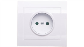 Kier Gniazdo Pojedyncze B/U Z Przesłonami Białe Gp-1Wp/00