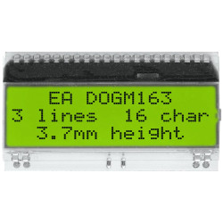 DISPLAY VISIONS EADOGM163L-A Dot Matrix Display LCD STN 3x16 Blue 65x31mm