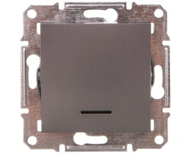 ASFORA Łącznik 1-biegunowy z podśw. bez ramki stal EPH1400162