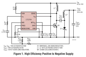Wide Input Range, No R Positive-to-Negative DC/DC Controller