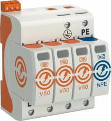 Ogranicznik przepięć Typ T1+T2 3P+N 12,5kA 150V V50-3+NPE+FS-150 5093462