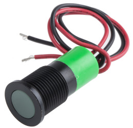 Lampka kontrolna do montażu panelowego 24V dc, zielona 14mm LED Wyprowadzenia RS PRO